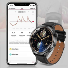 Lade das Bild in den Galerie-Viewer, VitalSense Pro X - Gesundheits-Smartwatch mit Lederarmband (2026) - Sonderaktion 1+1 Gratis