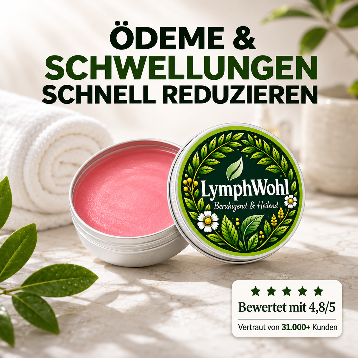 LymphWohl – Intensiv-Balsam für schwere, geschwollene und müde Beine
