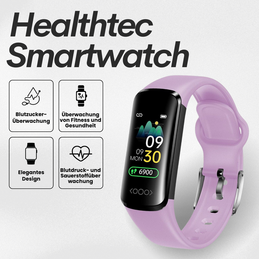 Healthtec Gesundheits-Smartwatch zur Überwachung vom Blutzucker