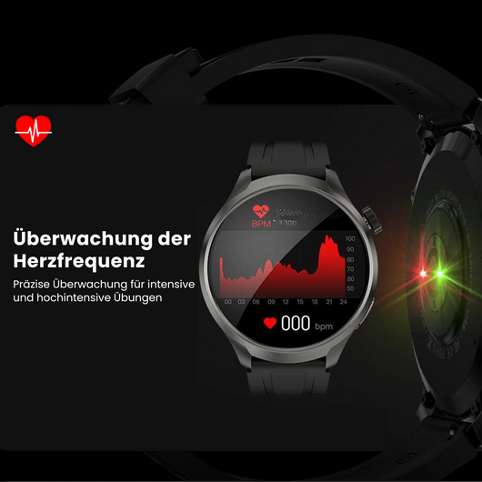 VitalSense Pro X - Gesundheits-Smartwatch mit Lederarmband (2026) - Sonderaktion 1+1 Gratis