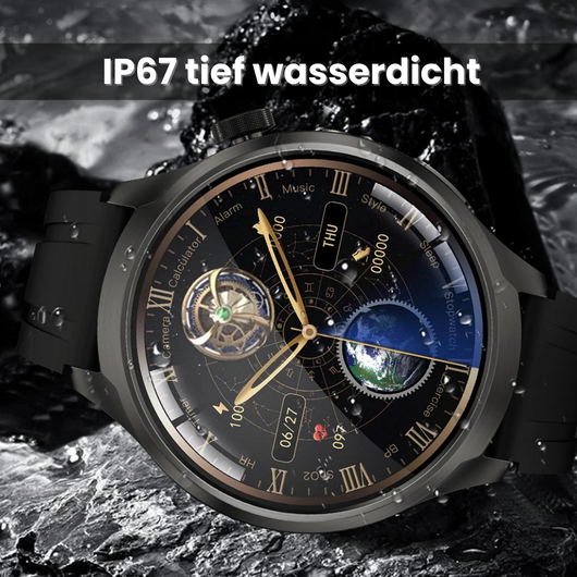 VitalSense Pro X - Gesundheits-Smartwatch mit Lederarmband (2026) - Sonderaktion 1+1 Gratis