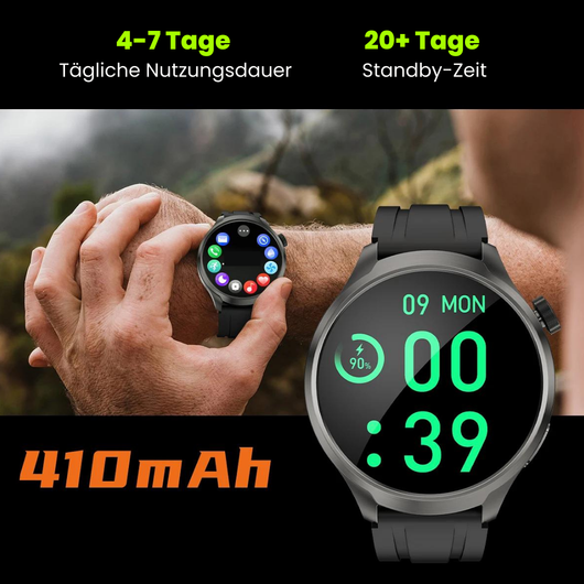 VitalSense Pro X - Gesundheits-Smartwatch mit Lederarmband (2026) - Sonderaktion 1+1 Gratis