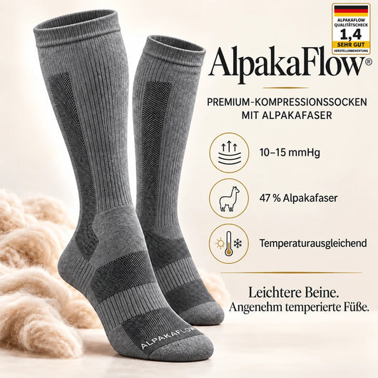 AlpakaFlow – Alpakafaser-Kompressionssocken | 10–15 mmHg