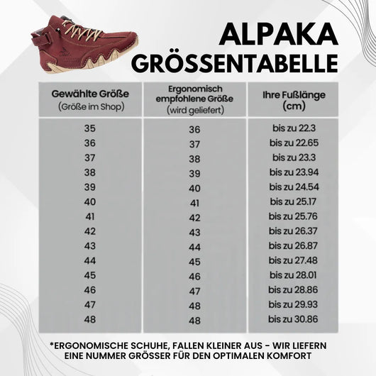 Alpaka - orthopädische, wasserdichte & rutschfeste Leder-Barfußschuhe