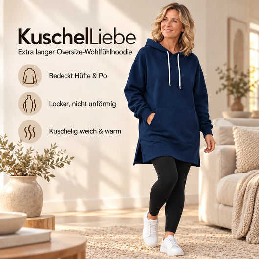 KuschelLiebe – der extra lange Wohlfühlhoodie | deckenweich, warm & figurschmeichelnd