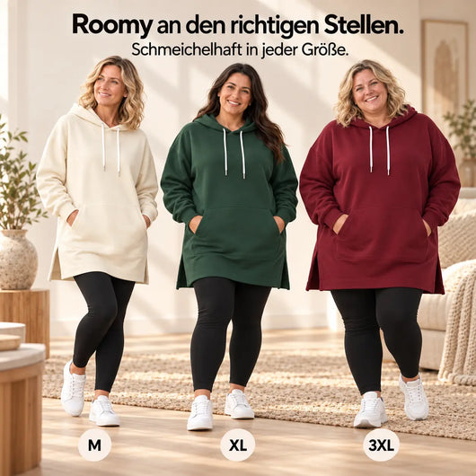 KuschelLiebe – der extra lange Wohlfühlhoodie | deckenweich, warm & figurschmeichelnd