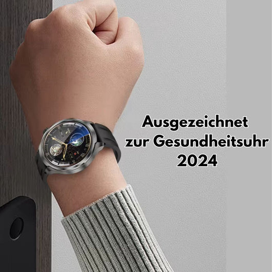 VitalSense Pro X - Gesundheits-Smartwatch mit Lederarmband (2026) - Sonderaktion 1+1 Gratis