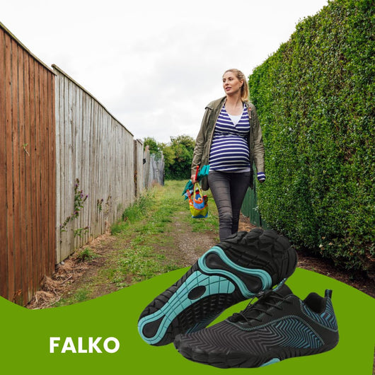 FALKO - ergonomische, schmerzlindernde & wasserabweisende Barfußschuhe für Schwangerschaft & Nachgeburt