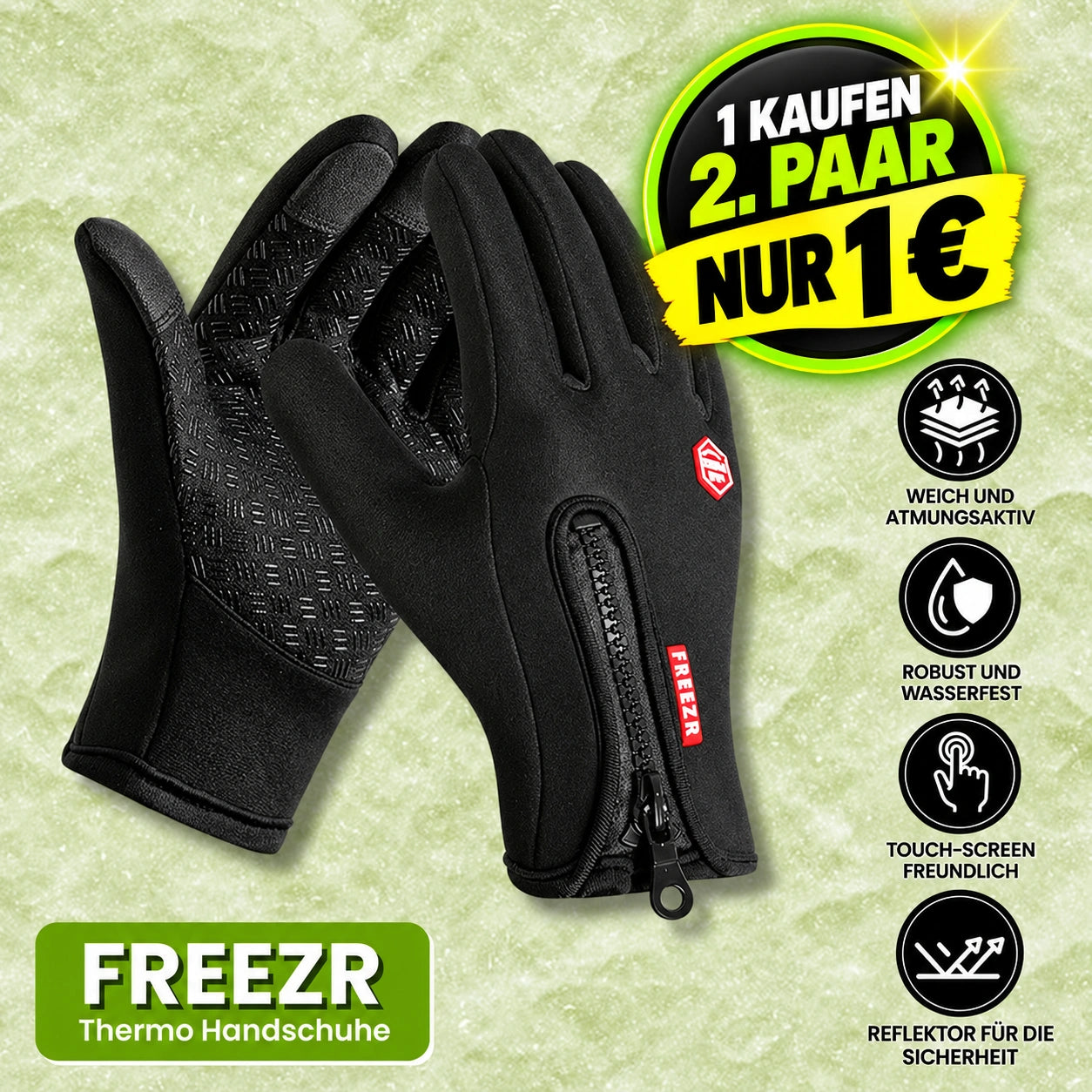 FREEZR Thermo Handschuh - perfekt für jedes Abenteuer | 1-€ Aktion