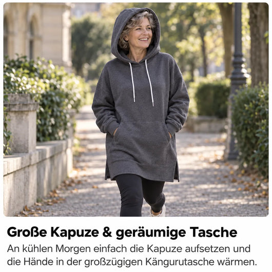 KuschelLiebe – der extra lange Wohlfühlhoodie | deckenweich, warm & figurschmeichelnd