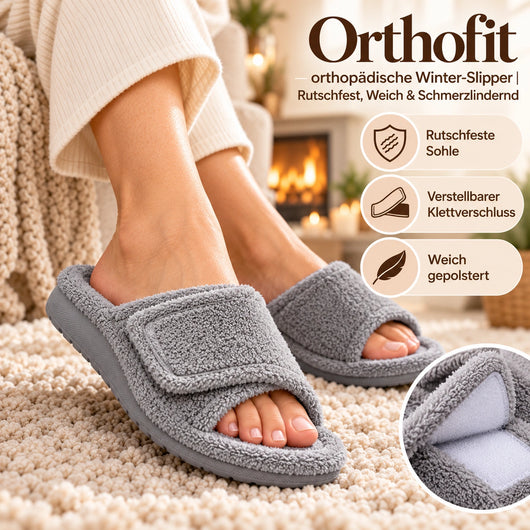 Orthofit - orthopädische Winter-Slipper | Rutschfest, Weich & Schmerzlindernd