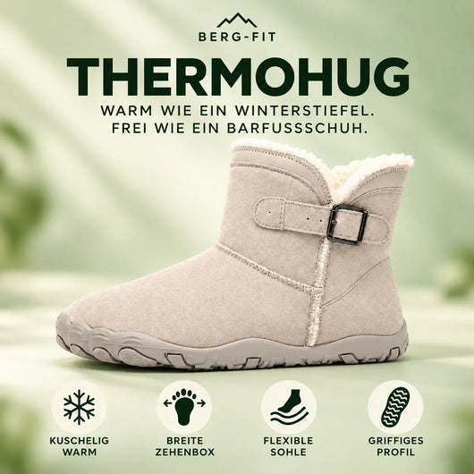 ThermoHug – Schmerzlindernder Barfuß-Winterstiefel mit breiter Zehenbox