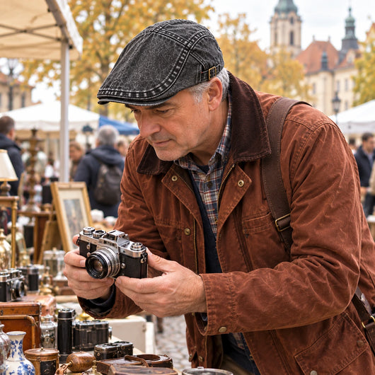 Vintage Jeans-Schiebermütze aus Bio-Baumwolle – Handgefertigt